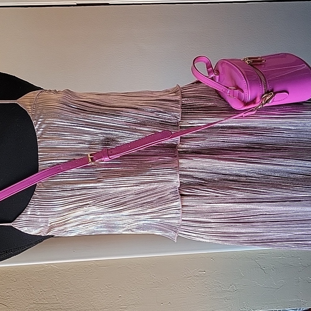 Rue21 metallic pink crinkle dress